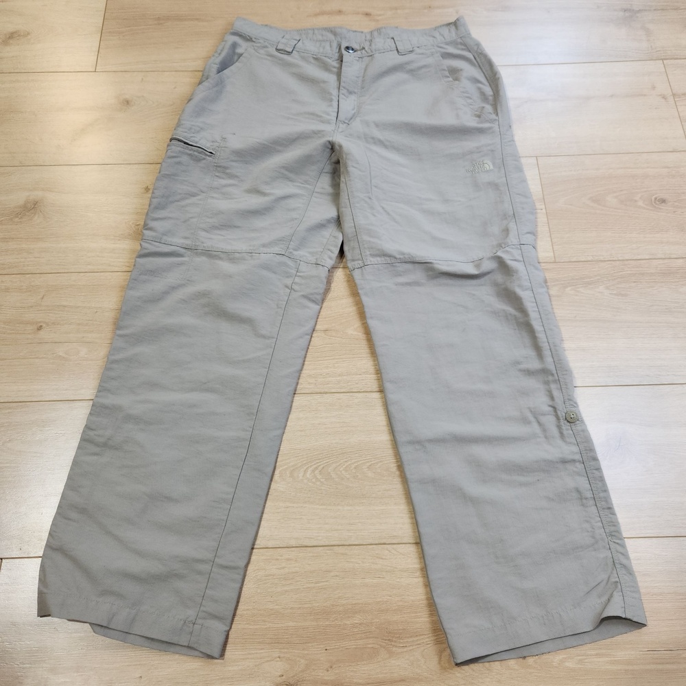 The North Face Pants Mens Medium Beige Lightweight Hiking Zip Pocket Outdoor